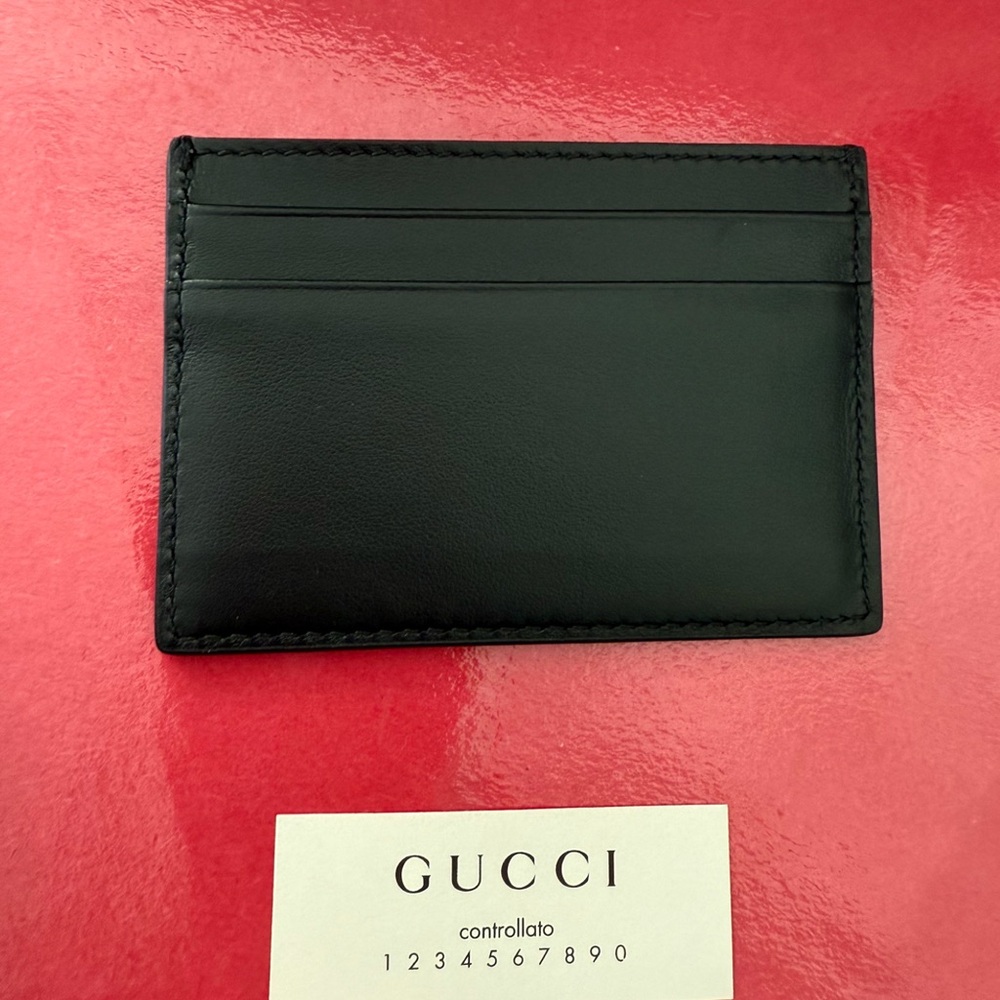 New GUCCI Black Leather Card Holder - Picture 5 of 8